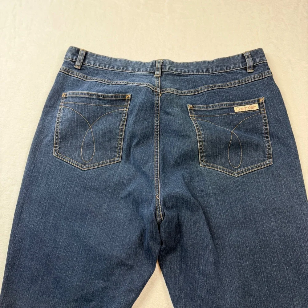 Calvin Klein Jeans Straight Leg Womens 16 Dark Blue Excellent Stretch‎ ZD15J198